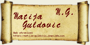 Matija Guldović vizit kartica